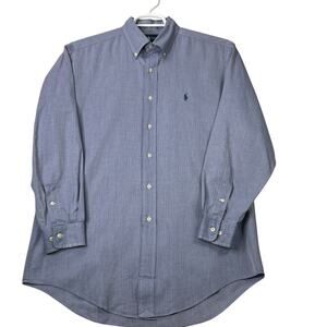 Ralph Lauren Yarmouth Button Down Shirt 32 33 15.5 Pony Logo Preppy Casual Top